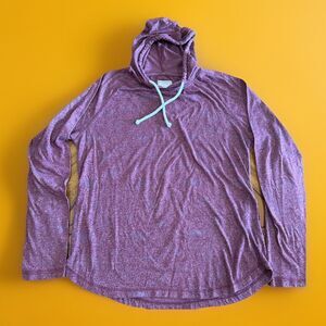 Creative Destruction Burgundy Shark Design Hoodie TShirt Size L Womens GUC